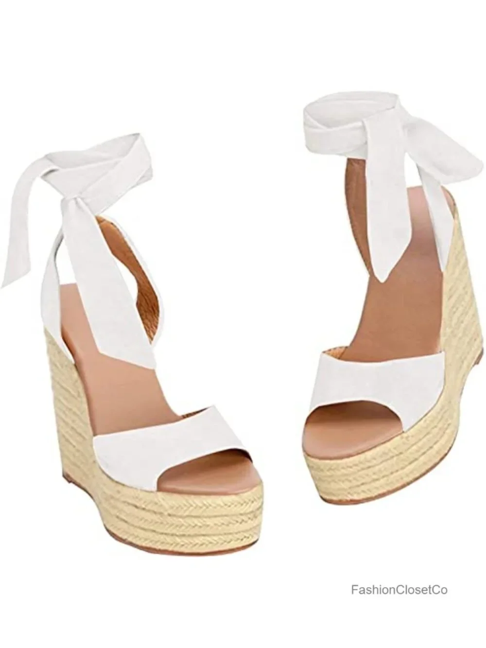 Women's Platform Espadrille Wedges Open Toe High Heel Sandals Ankle Strap